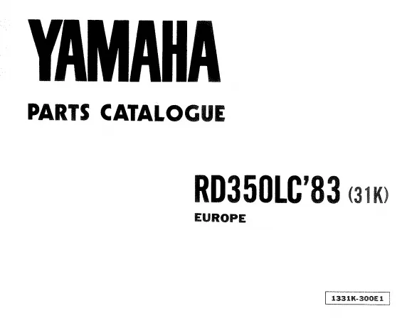 Yamaha RD350 LC-83 Parts Catalog